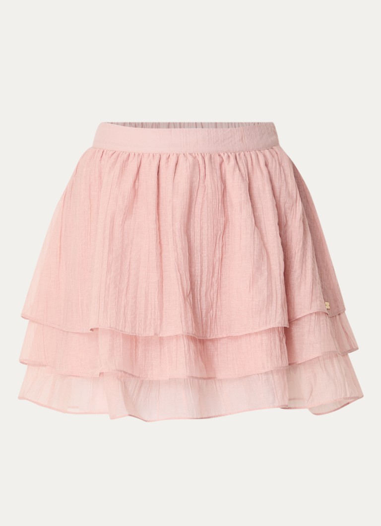 NIKKIE Dames Pharr minirok met volant in de kleur Zalmroze