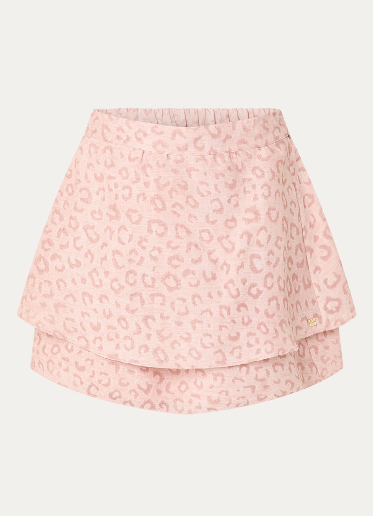 NIKKIE Dames Pragues mini rok met panterprint in de kleur Oudroze