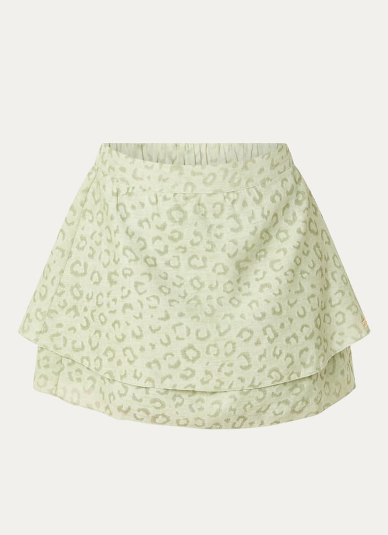 NIKKIE Dames Pragues mini rok met panterprint in de kleur Donkerblauw