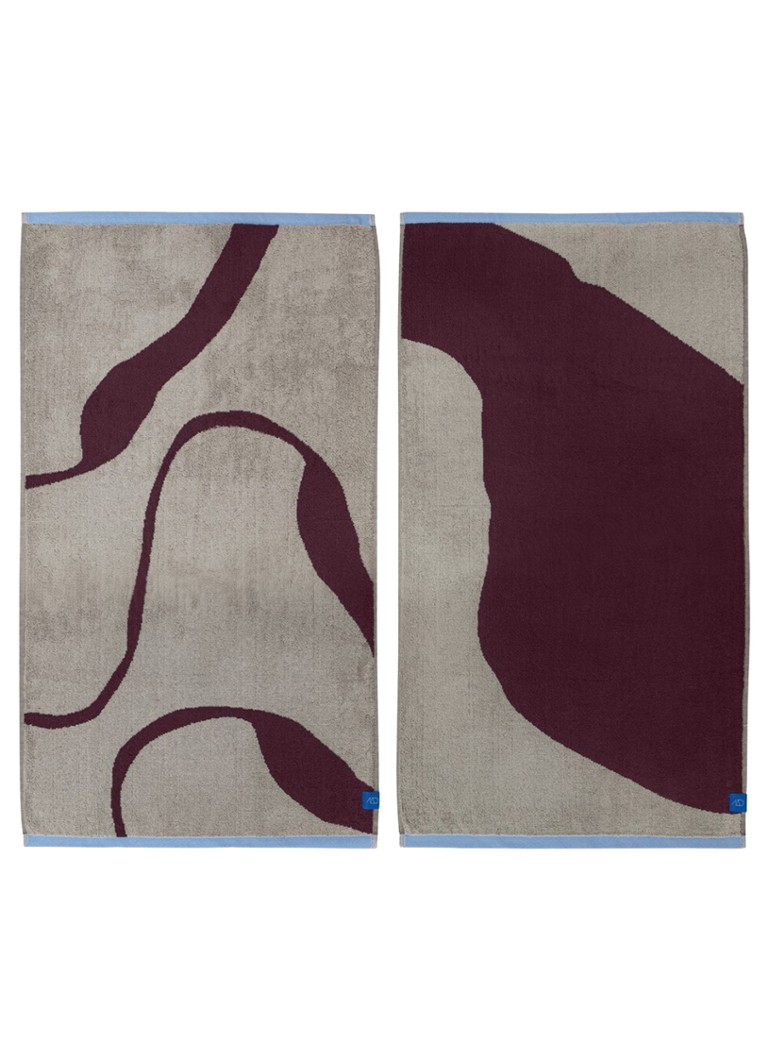 Mette Ditmer Nova Arte gastendoek - 55 x 40 cm set van 2 Bordeauxrood - Deal