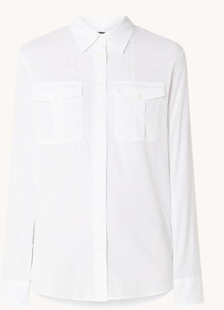 Ralph Lauren Dames Blouse met opgestikte zakken in de kleur Wit