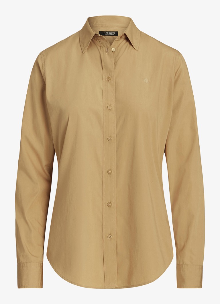 Ralph Lauren Dames Blouse met logoborduring in de kleur Birch Tan / Beige
