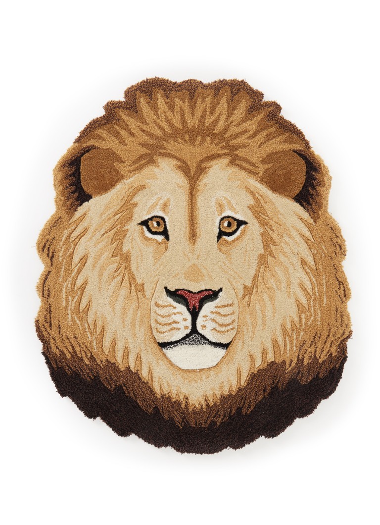 Doing Goods Ari Lion Head vloerkleed 95 x 113 cm Lichtbruin - Deal