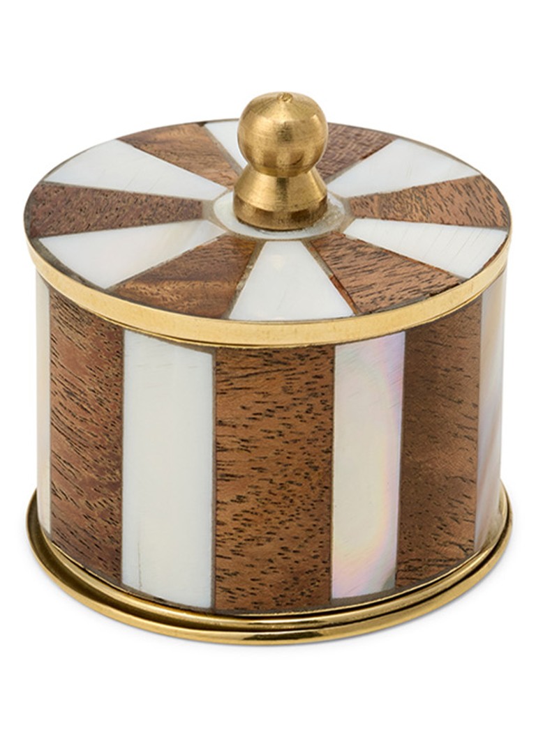 Doing Goods Woody Striped Circus opbergdoos 3,8 cm Wit - Deal