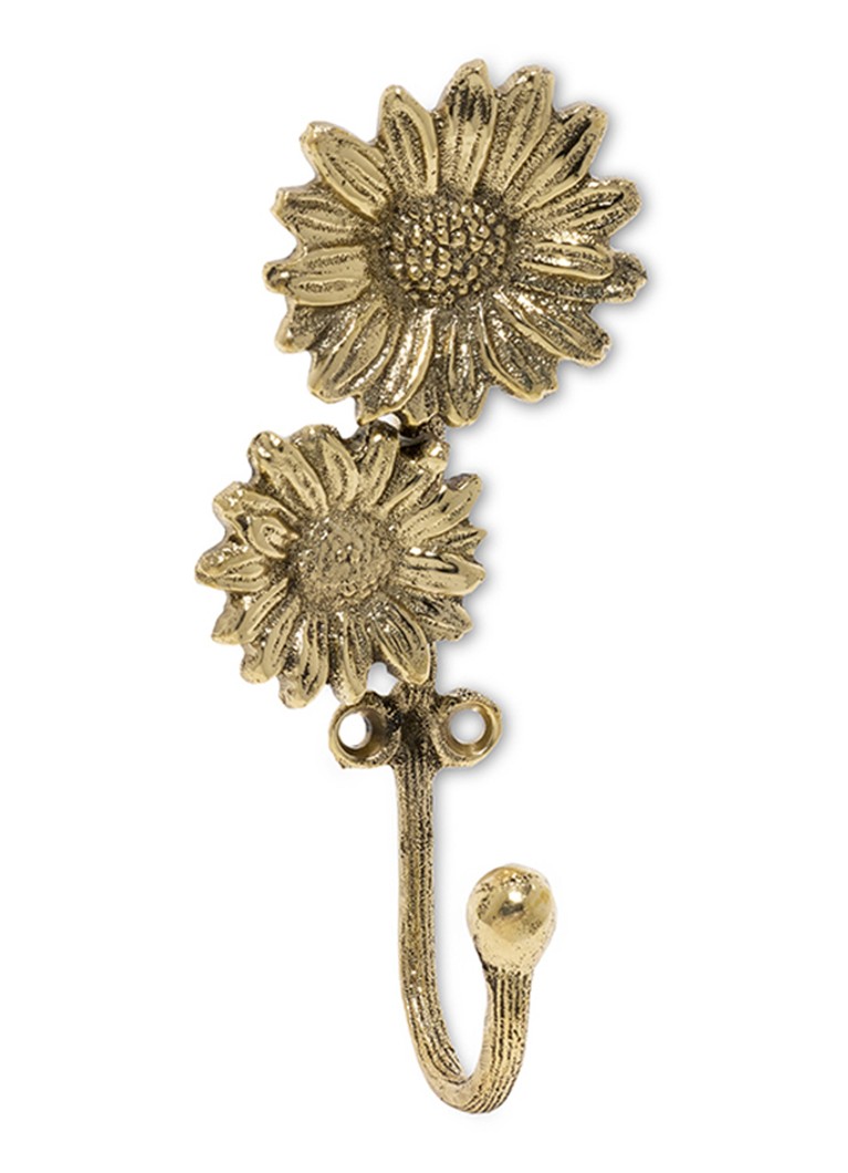 Doing Goods Breezy Double Daisy wandhaak 12 cm Goud - Deal