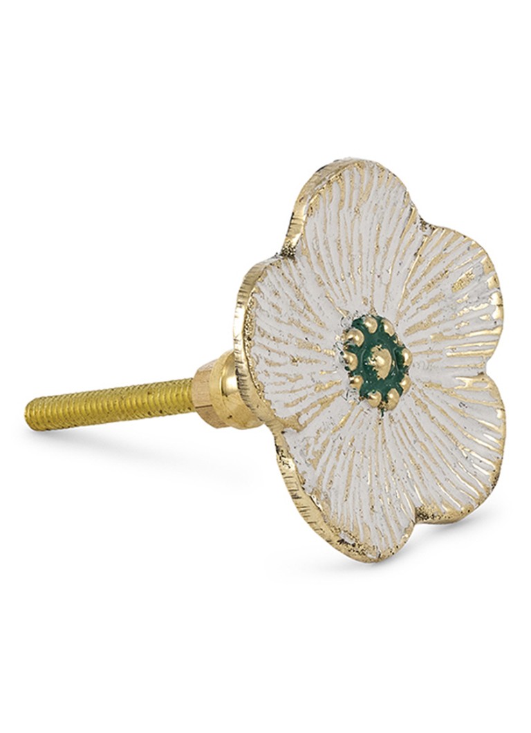Doing Goods Faye Flower deur- en kastknop 5 cm Wit - Deal