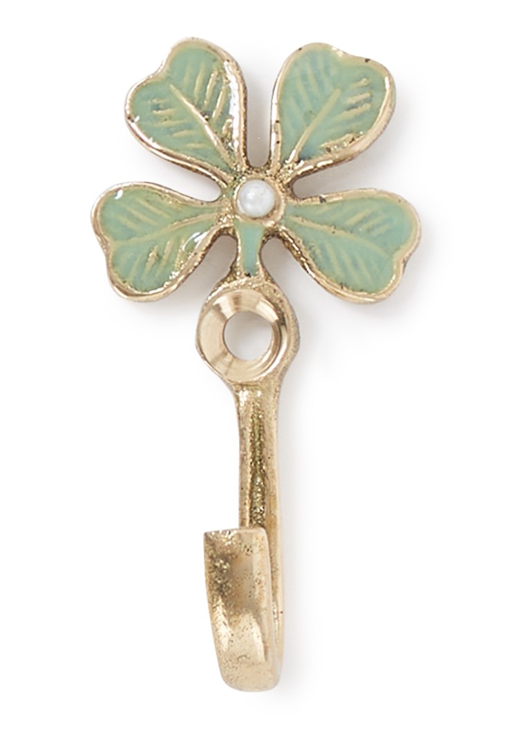 Doing Goods Lucky Clover Mini wandhaak 5,3 cm Goud - Deal
