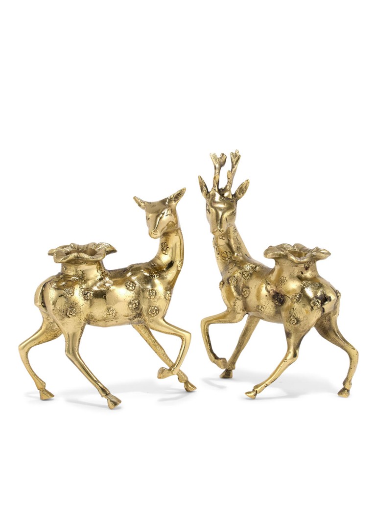 Doing Goods Lovely Deer kandelaar set van 2 Goud - Deal