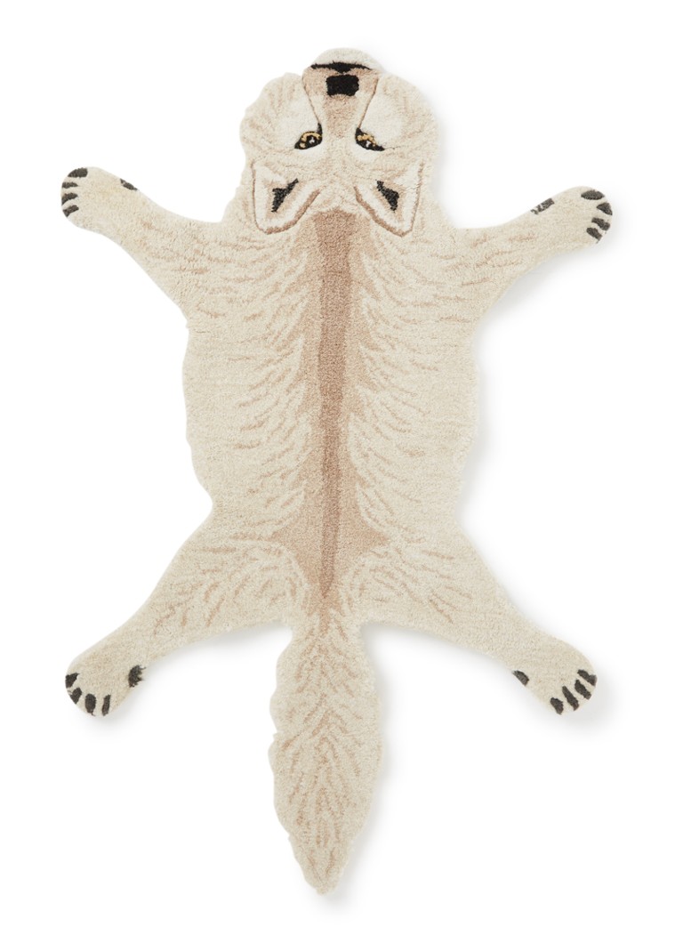 Doing Goods Tapis Amis Woozy Wolf Small vloerkleed 102 x 71 cm Beige - Deal