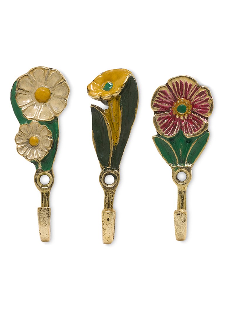 Doing Goods Posy wandhaak 7 cm set van 3 Goud - Deal