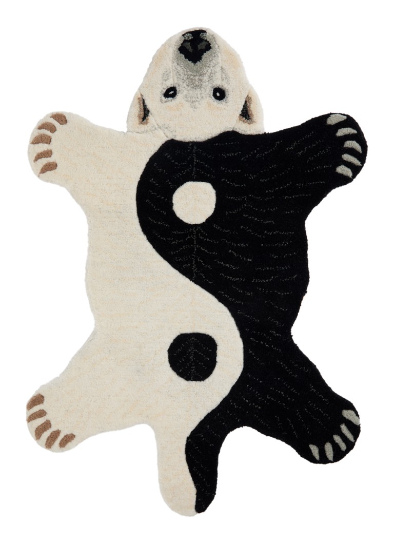 Doing Goods Mara Yin Yang IJsbeer klein vloerkleed Zwart - Deal