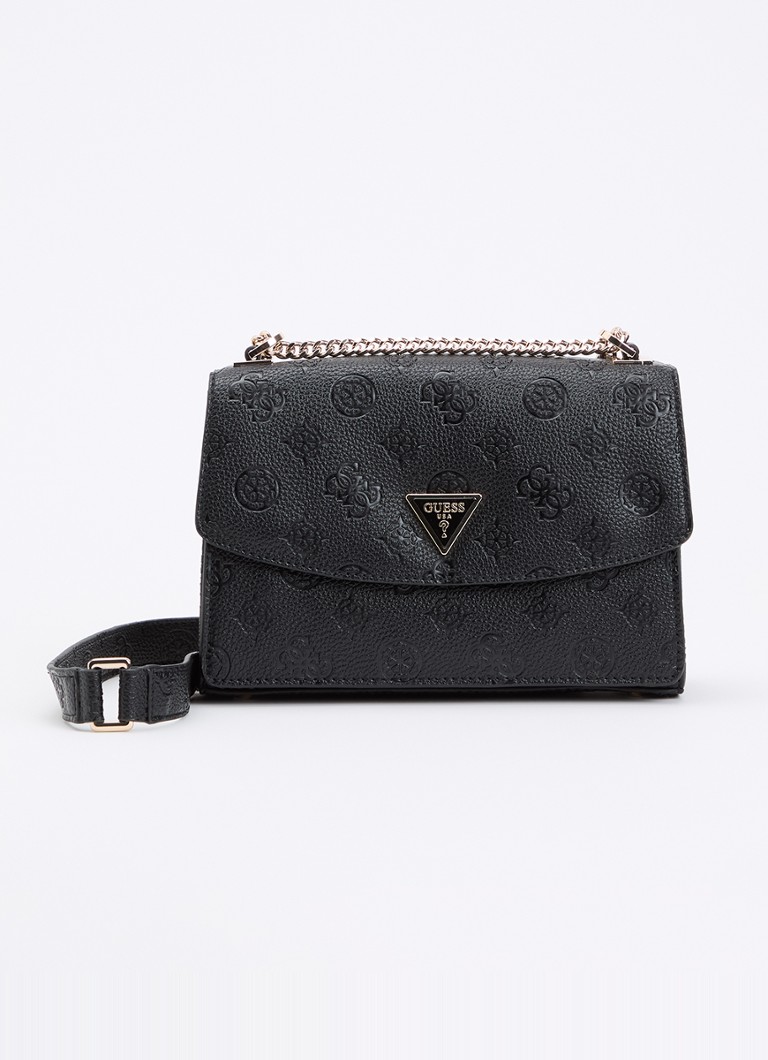 GUESS Dames Cresidia II schoudertas met logo in de kleur Zwart, maat: OZ