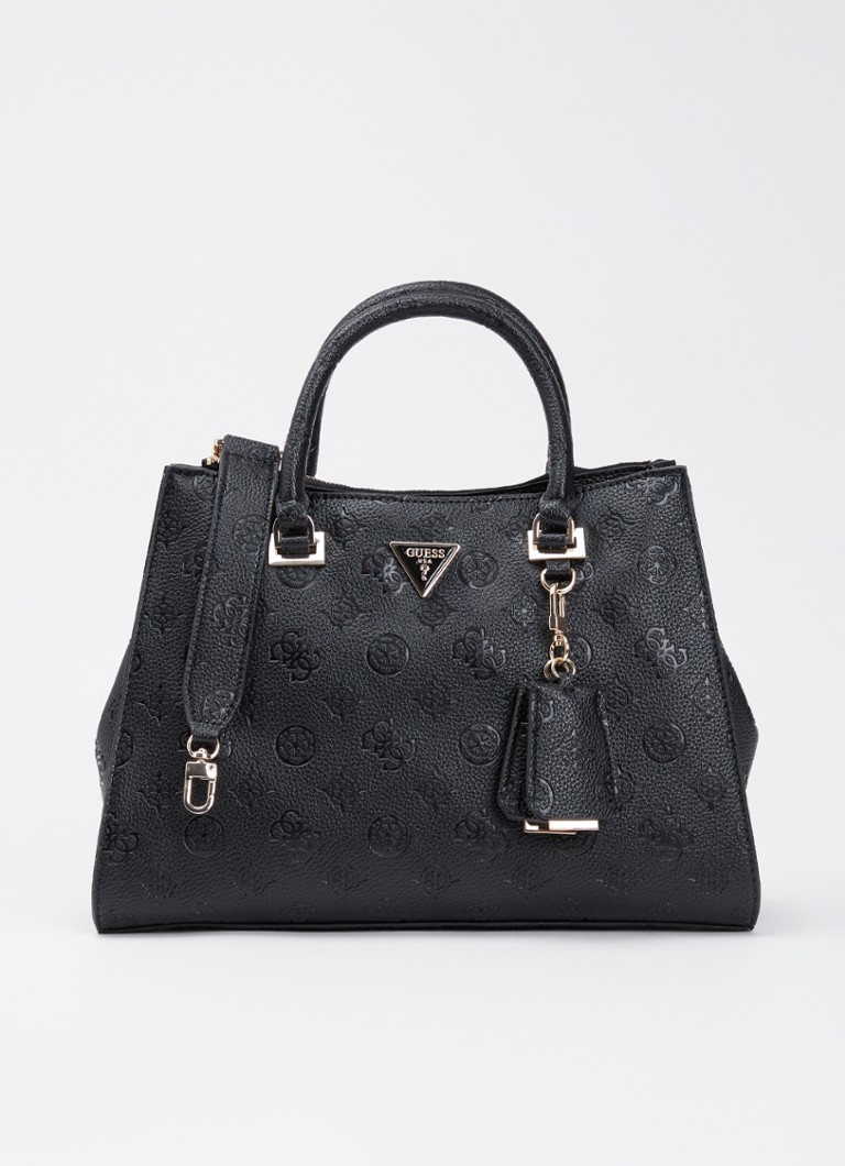 GUESS Dames Cresidia handtas met logo en afneembare schouderriem in de kleur Zwart, maat: OZ