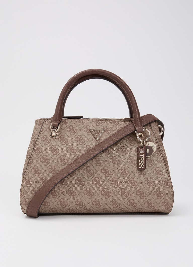 GUESS Dames Noelle II handtas met logoprint en afneembare schouderriem in de kleur Donkerbeige, maat: OZ