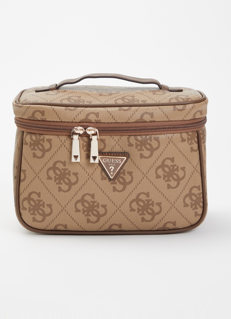 GUESS Beautycase met logoprint Beige