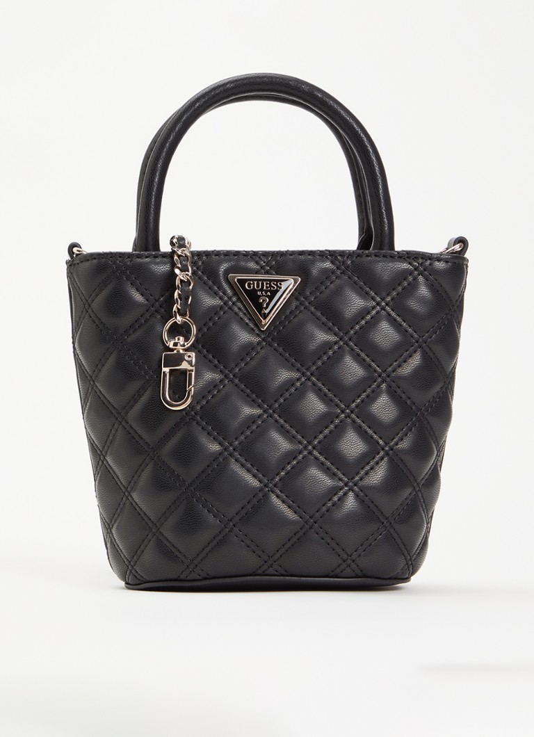 GUESS Dames Giully mini tote handtas met afneembare schouderriem in de kleur Zwart, maat: 1SZ