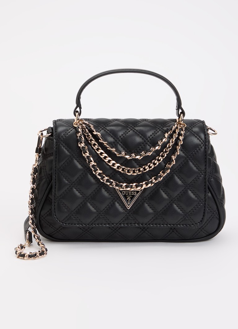 GUESS Dames Giully II handtas met quilt patroon en afneembare schouderriem in de kleur Zwart, maat: 1SZ
