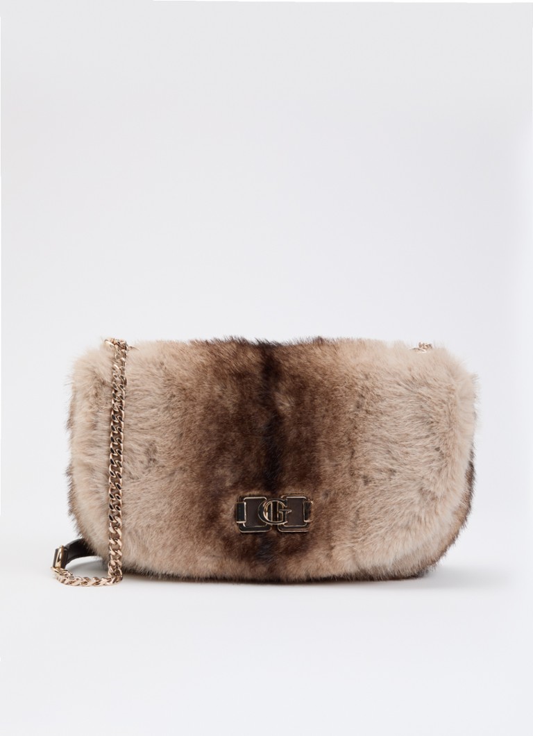 GUESS Dames Mavis schoudertas van teddy in de kleur Beige, maat: 1SZ