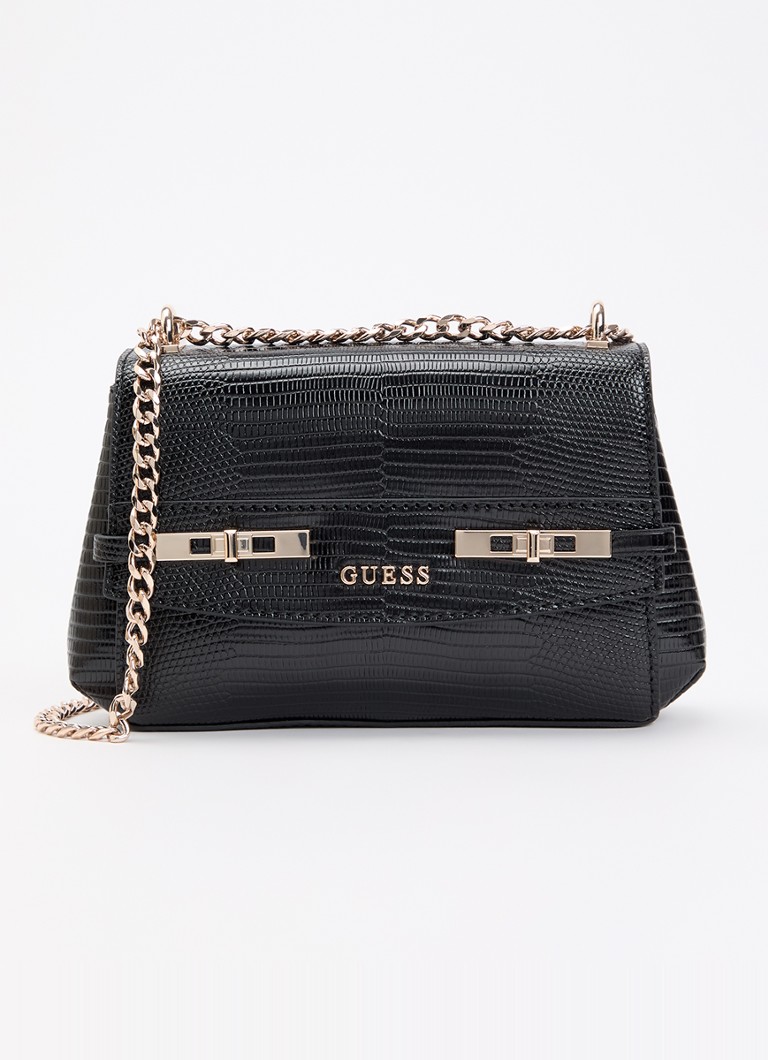 GUESS Dames Melinda Mini crossbody tas met kettingdetail in de kleur Zwart, maat: 1SZ
