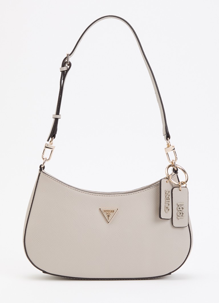 GUESS Dames Noelle saffiano schoudertas met logo en afneembare schouderriem in de kleur Taupe, maat: 1SZ