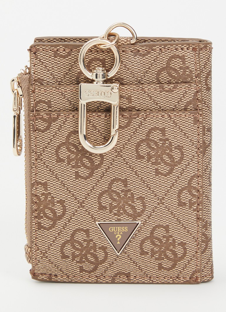 GUESS Dames Zamira 4G portomonee met logoprint en sleutelkoord
