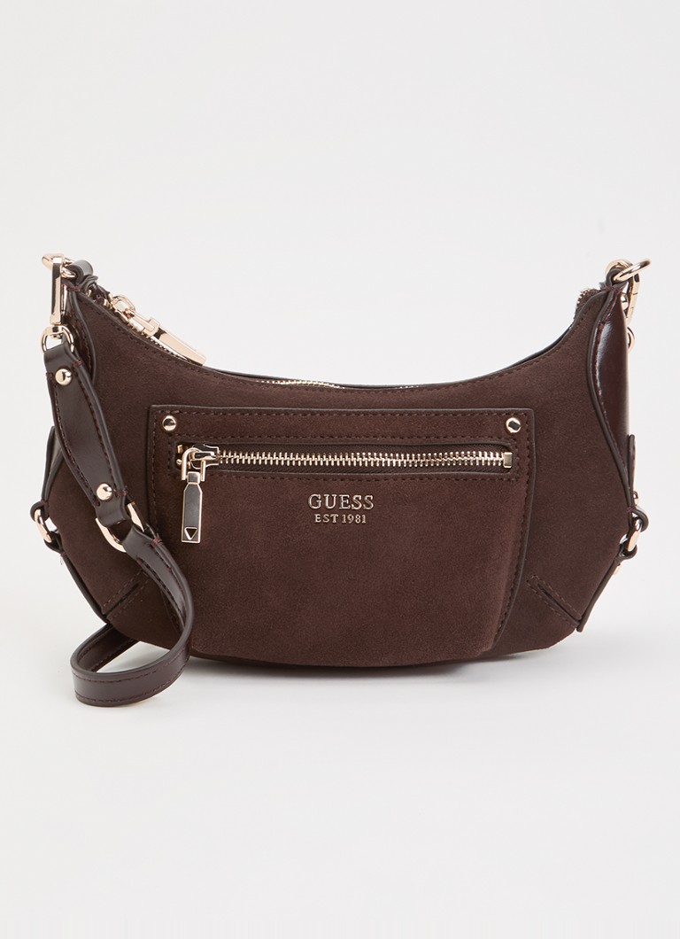 GUESS Dames Marsha Mini crossbodytas van suède met leren details