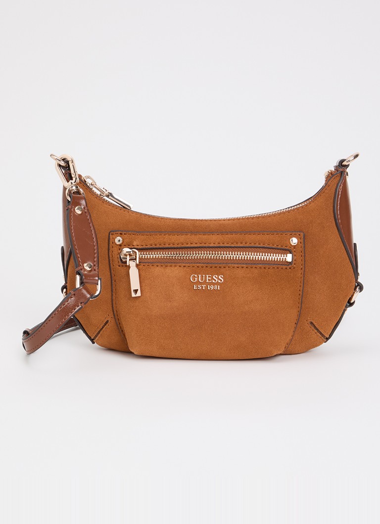 GUESS Dames Marsha Mini crossbodytas van suède met leren details