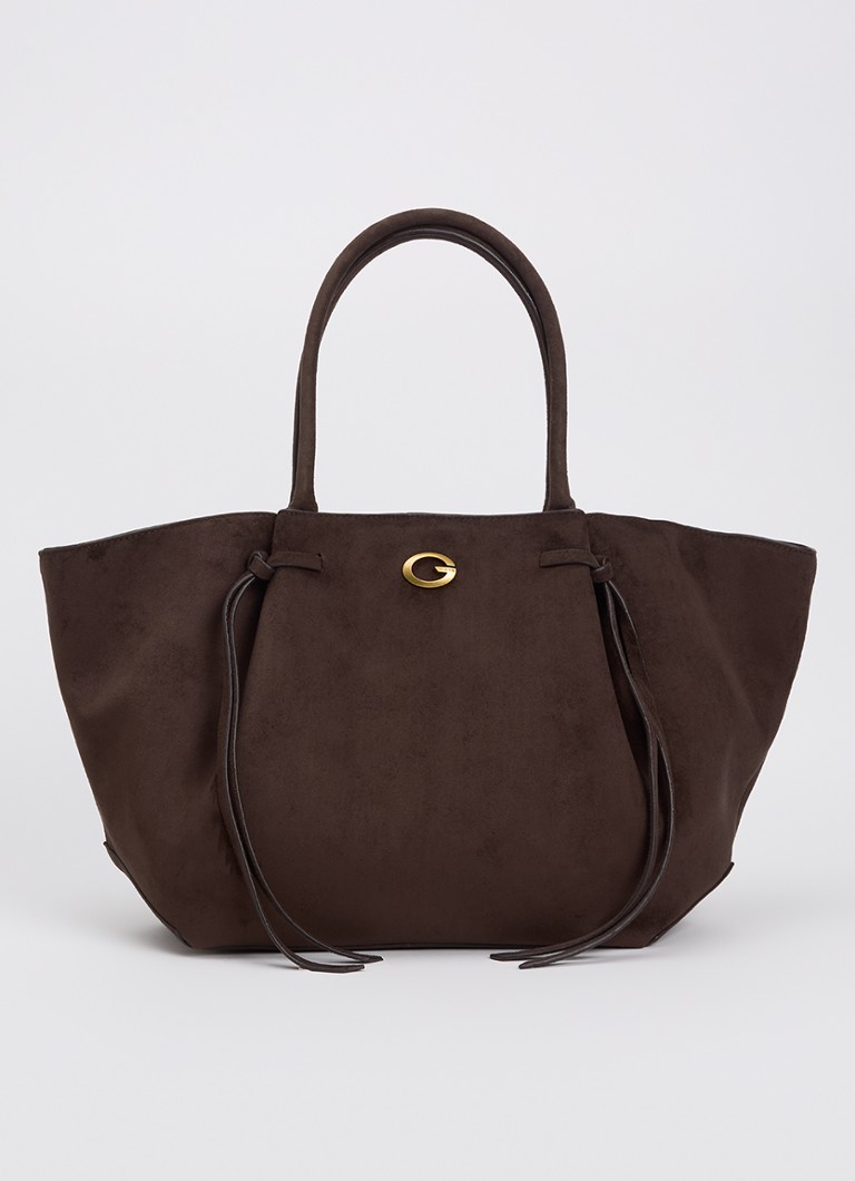 GUESS Dames Allerga schoudertas met logo in de kleur Donkerbruin, maat: 1SZ