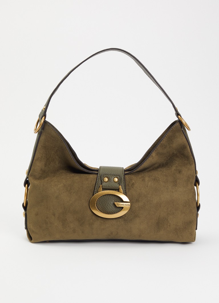 GUESS Dames Camden schoudertas met logo in de kleur Olijfgroen, maat: 1SZ
