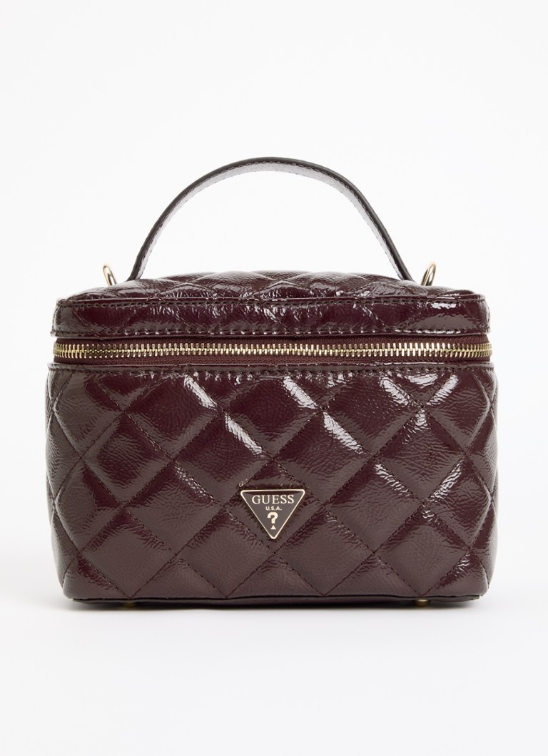 GUESS Dames Juliet Canister handtas met quilt patroon en afneembare schouderriem in de kleur Bordeauxrood, maat: 1SZ