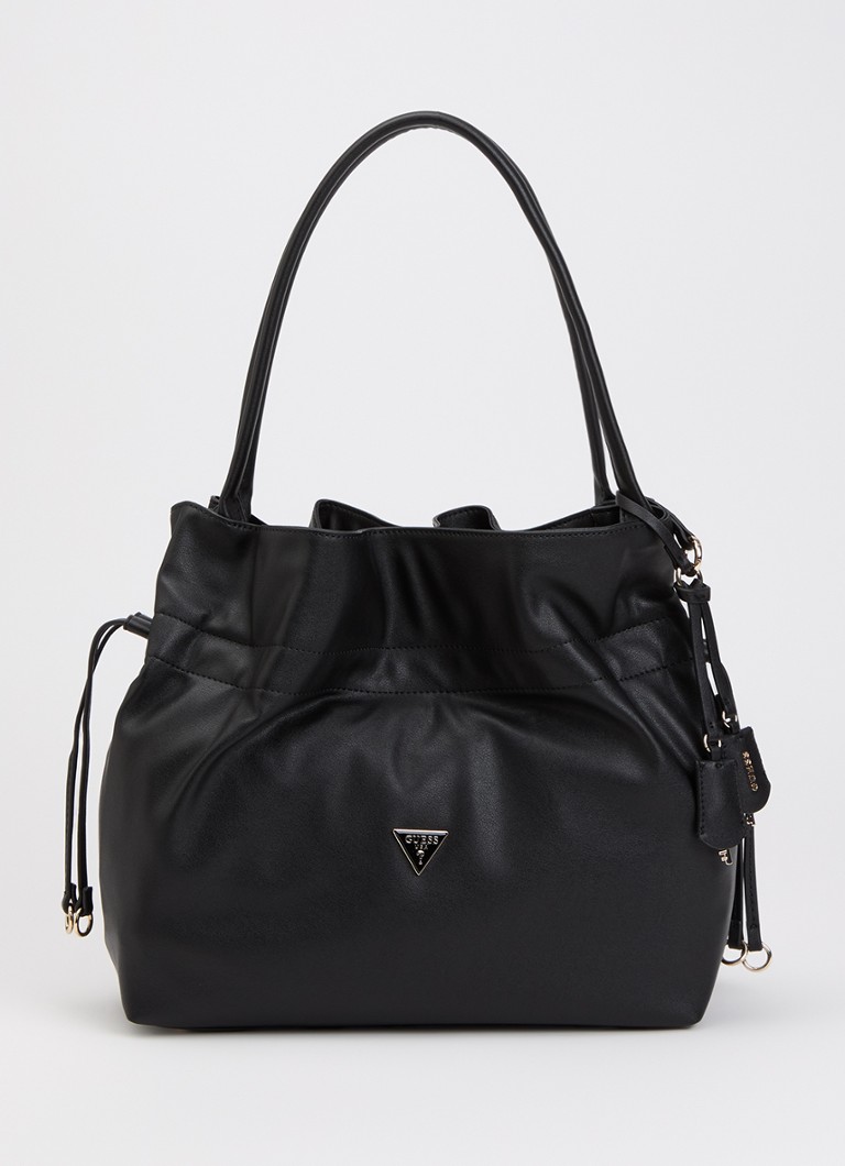 GUESS Dames Karima schoudertas met logo in de kleur Zwart, maat: 1SZ