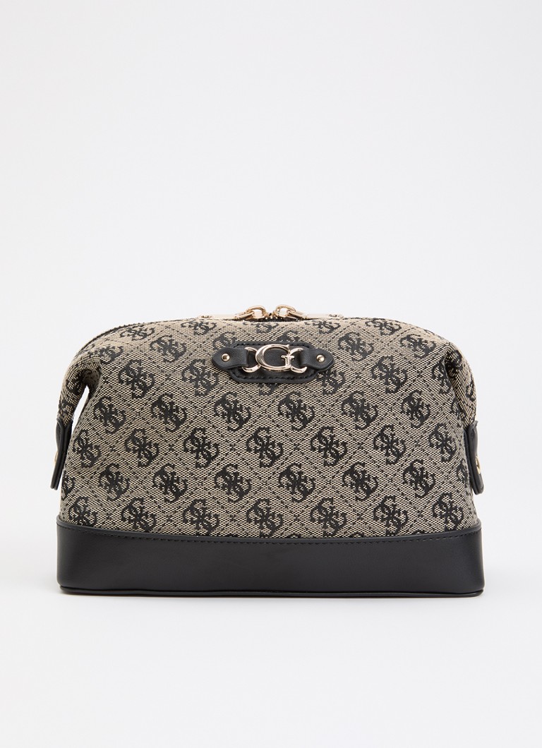 GUESS Samantha toilettas met logoprint Beige - Deal
