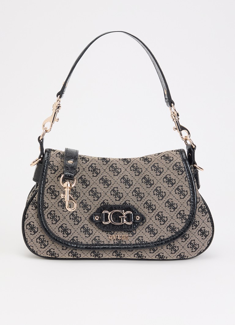 GUESS Dames Samantha schoudertas met logoprint en afneembare schouderriem in de kleur Beige, maat: 1SZ