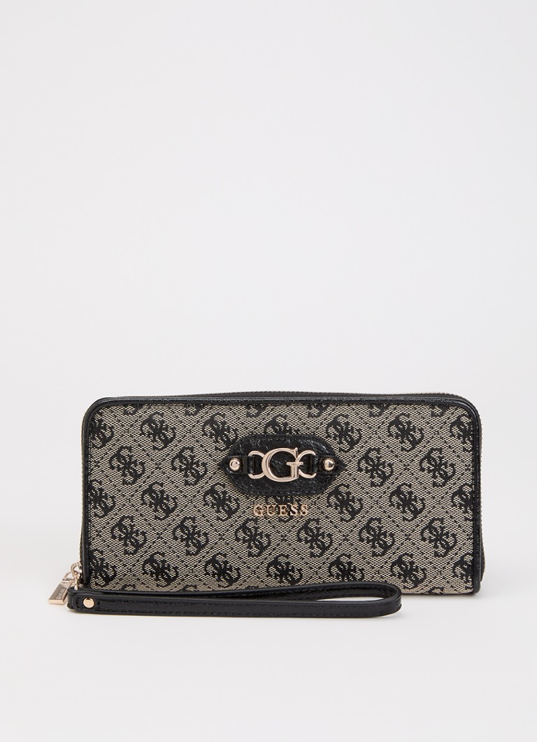 GUESS Dames Samantha portemonnee met logoprint in de kleur Beige, maat: 1SZ