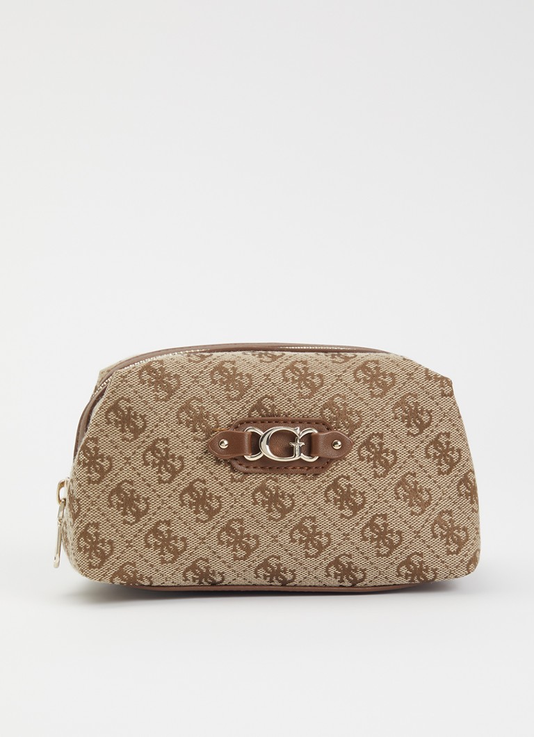 GUESS Samantha toilettas met logoprint Beige - Deal