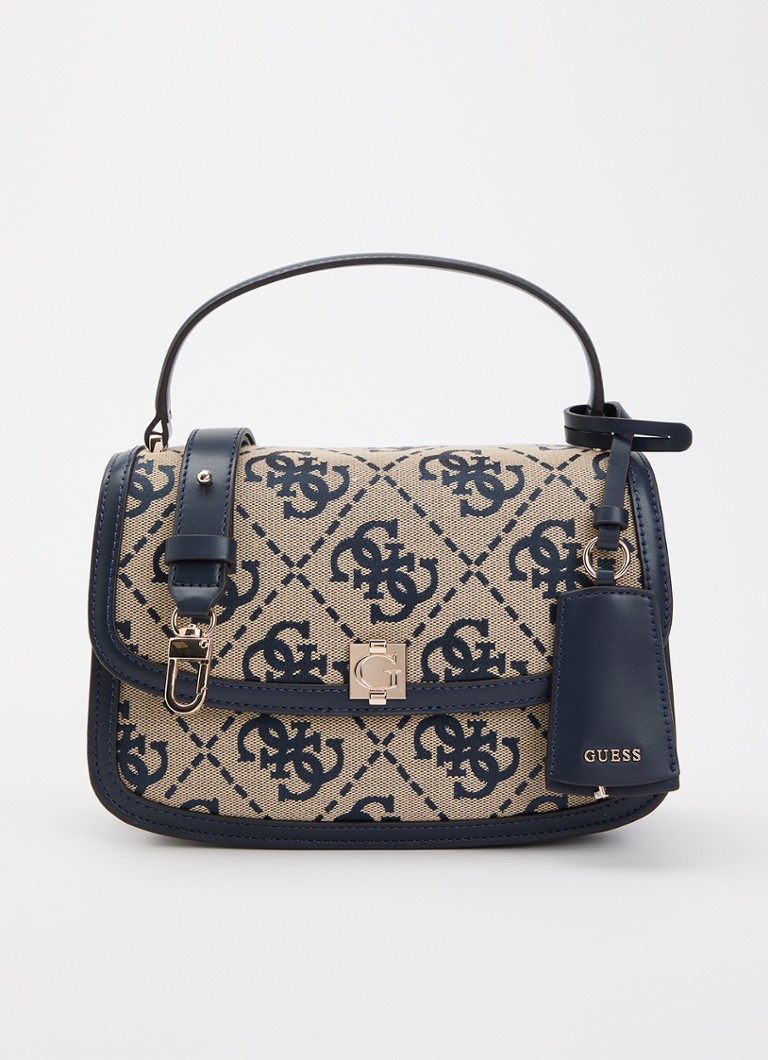 GUESS Dames Audrey crossbodytas met logoprint en afneembare schouderriem in de kleur Donkerblauw, maat: 1SZ