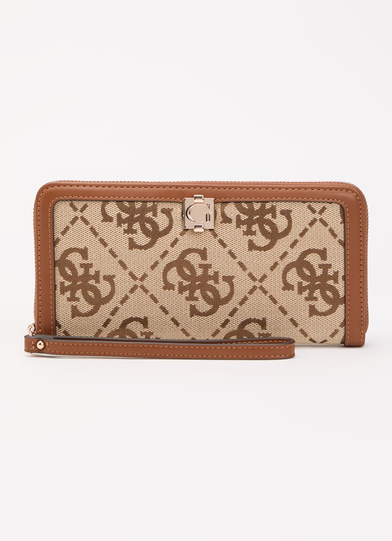 GUESS Dames Audrey portemonnee met logoprint in de kleur Bruin, maat: 1SZ