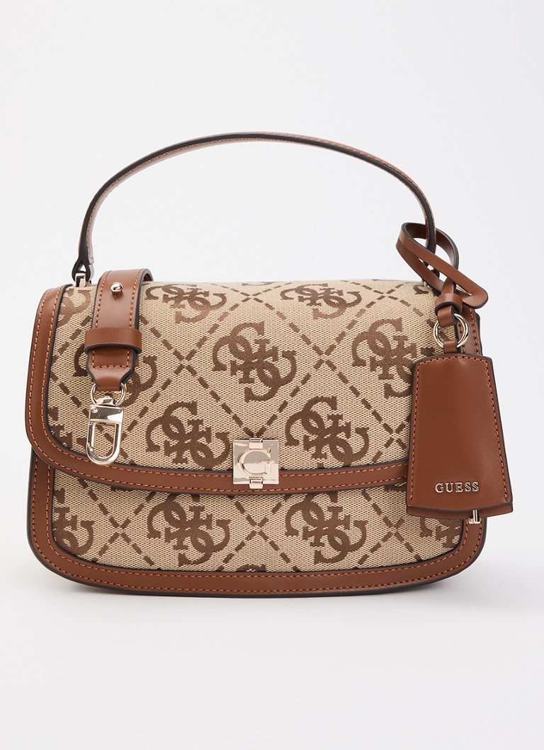 GUESS Dames Audrey crossbodytas met logoprint en afneembare schouderriem in de kleur Bruin, maat: 1SZ