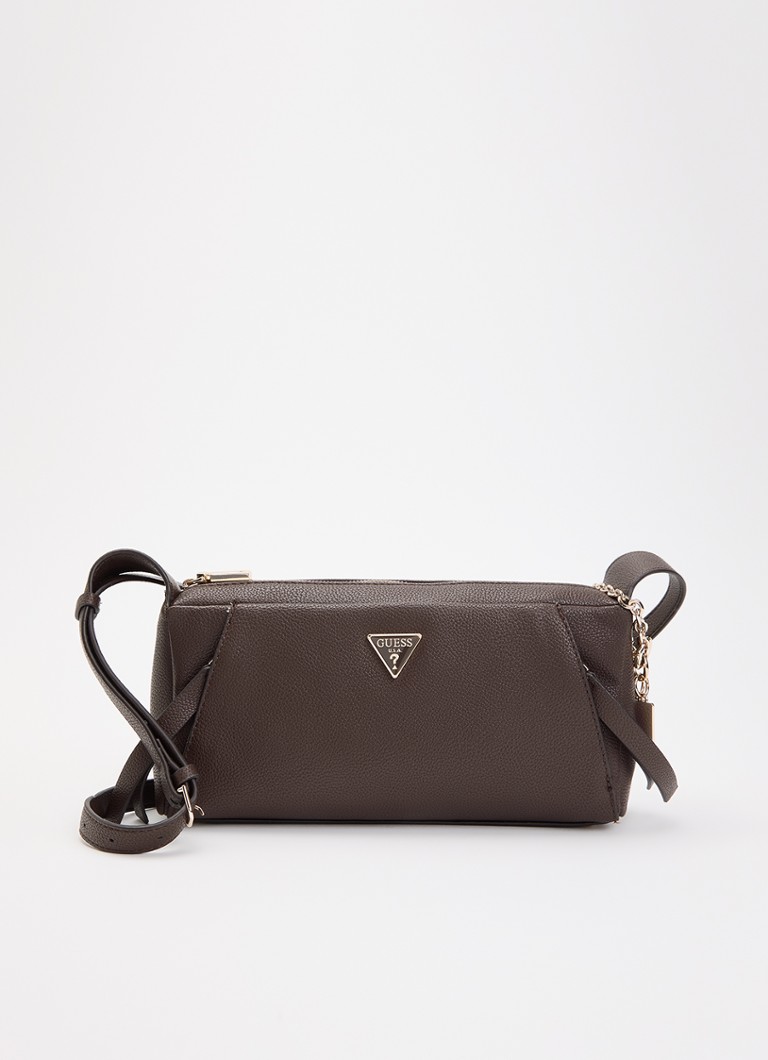 GUESS Dames Devon Mini crossbodytas met verstelbare schouderriem in de kleur Donkerbruin, maat: 1SZ