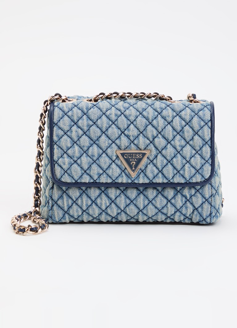 GUESS Dames Giully II mini schoudertas van denim in de kleur Indigo, maat: 1SZ
