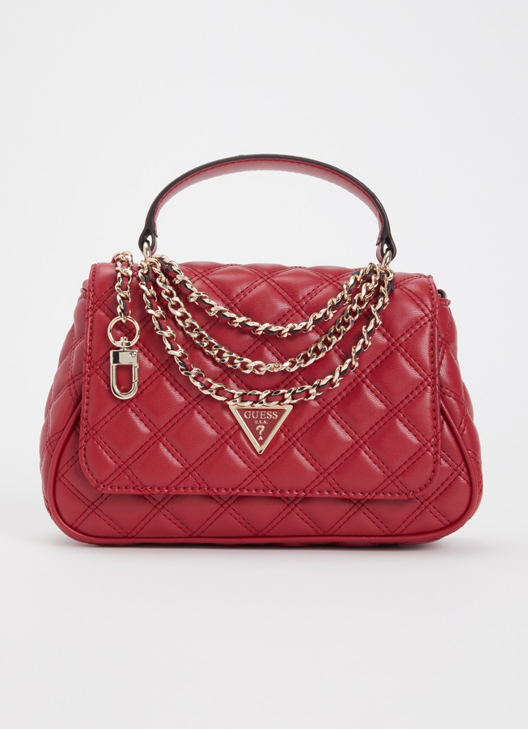 GUESS Dames Giully II schoudertas met quiltpatroon in de kleur Kersenrood, maat: 1SZ
