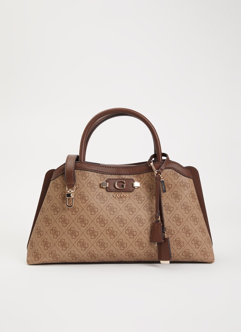 GUESS Dames Lindsay schoudertas met logoprint in de kleur Bruin, maat: 1SZ