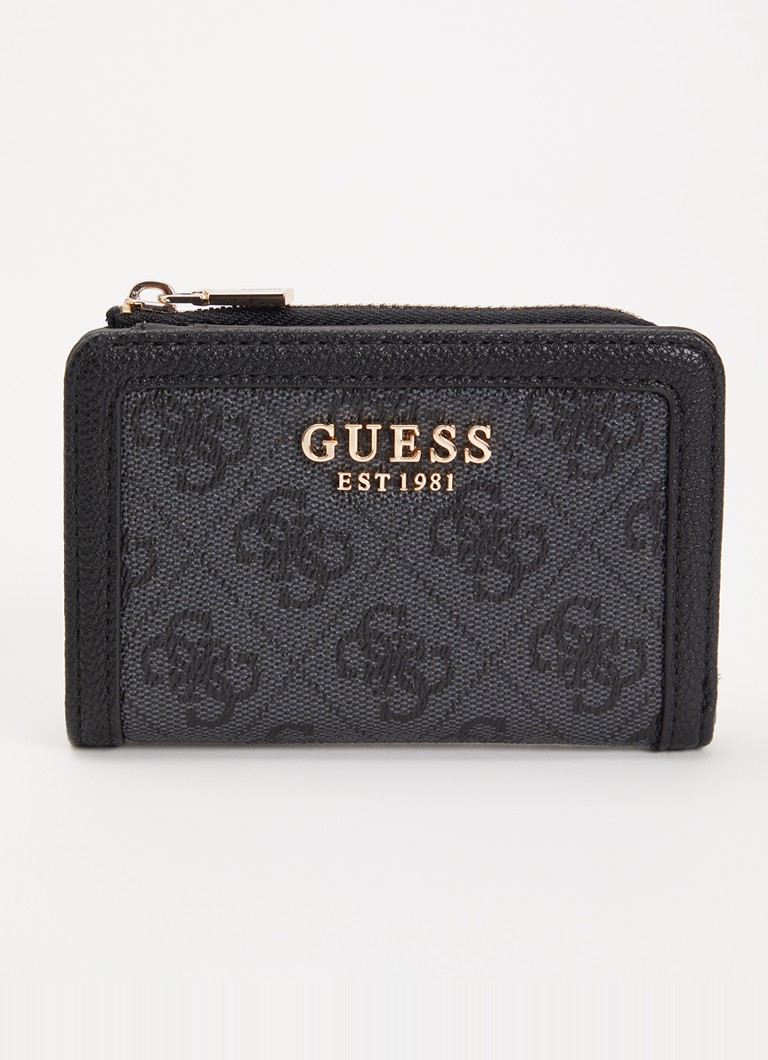 GUESS Dames Lindsey portemonnee met logoprint in de kleur Antraciet, maat: 1SZ