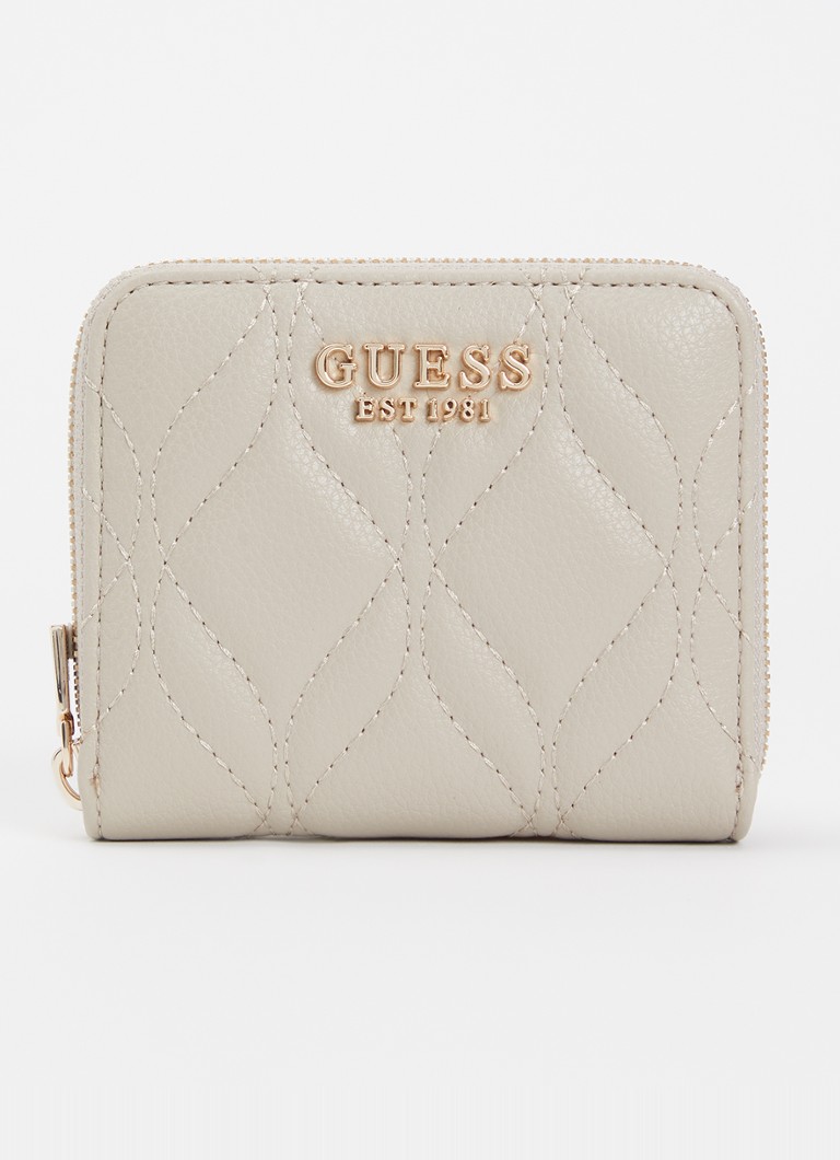 GUESS Dames Maxine Small portemonnee met quilt patroon in de kleur Donkerbeige, maat: 1SZ