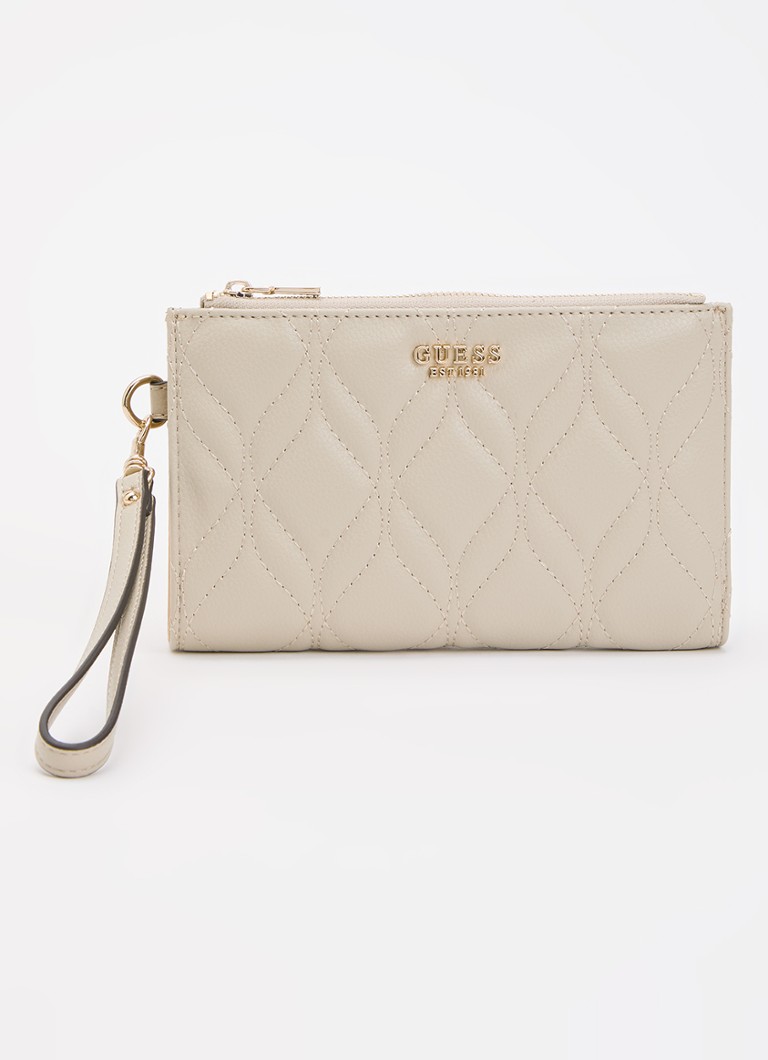 GUESS Dames Maxine portemonnee met logo en quilt patroon in de kleur Donkerbeige, maat: 1SZ