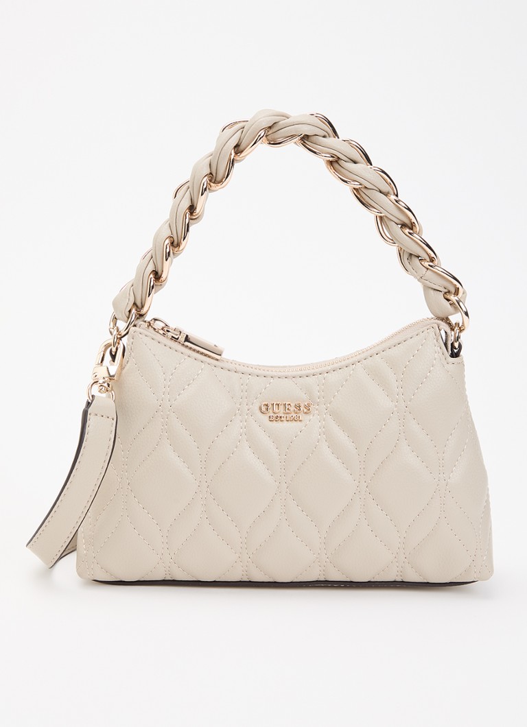 GUESS Dames Maxine Mini schoudertas met quilt patroon en afneembare schouderriem in de kleur Taupe, maat: 1SZ