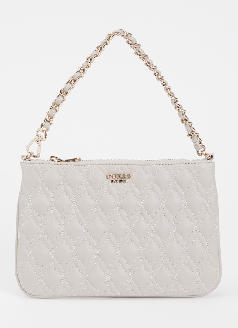 GUESS Dames Maxine handtas met quilt patroon in de kleur Grijs, maat: 1SZ