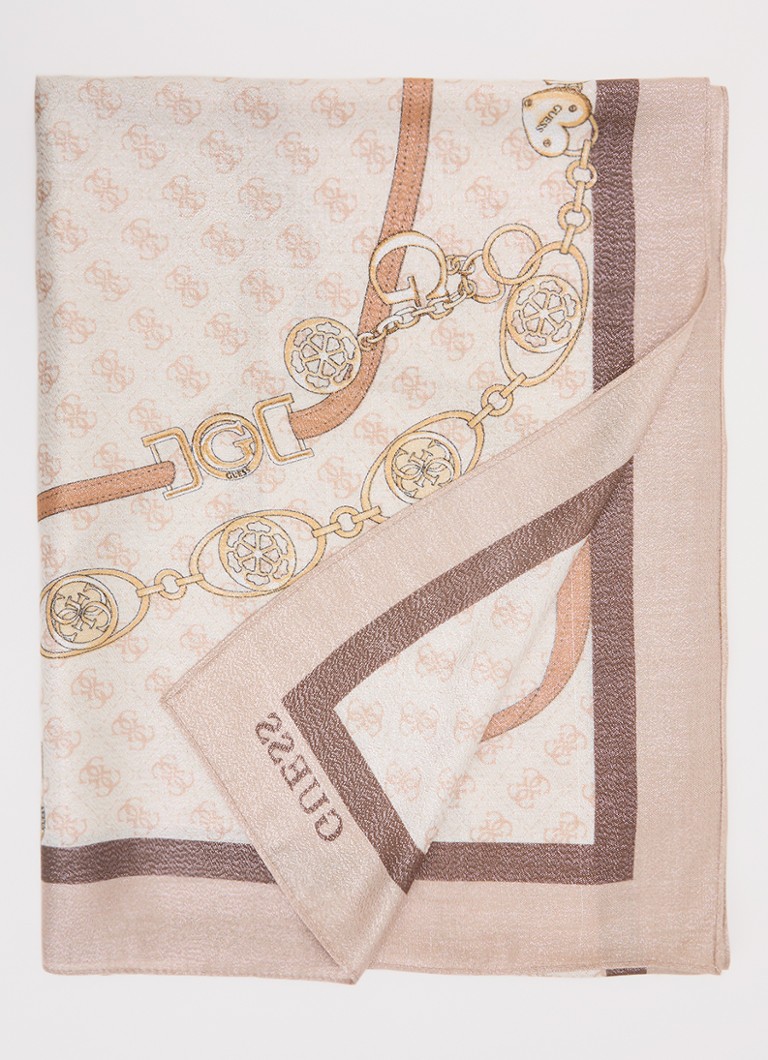 GUESS Dames 4G sjaal met glitter 180 x 70 cm in de kleur Taupe, maat: 1SZ