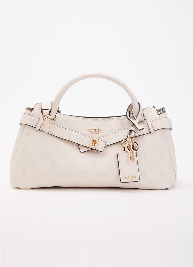 GUESS Dames Ella handtas met logoprint en afneembare schouderriem in de kleur Creme, maat: 1SZ