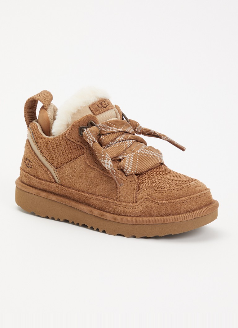 UGG Meisjes Lowmel sneaker met suede details in de kleur Cognac, maat: 35